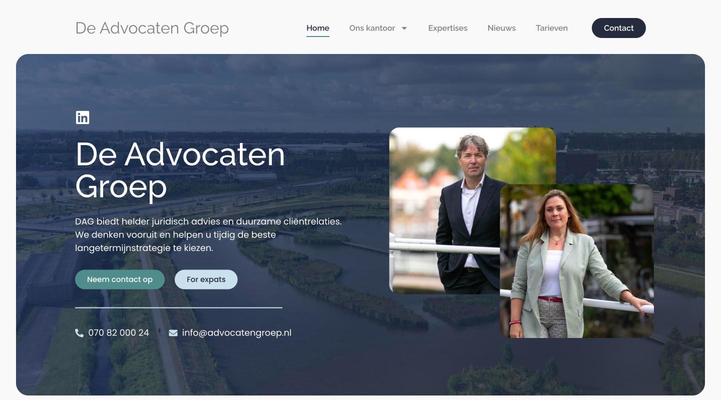 Homepage van De Advocaten Groep in Rijswijk